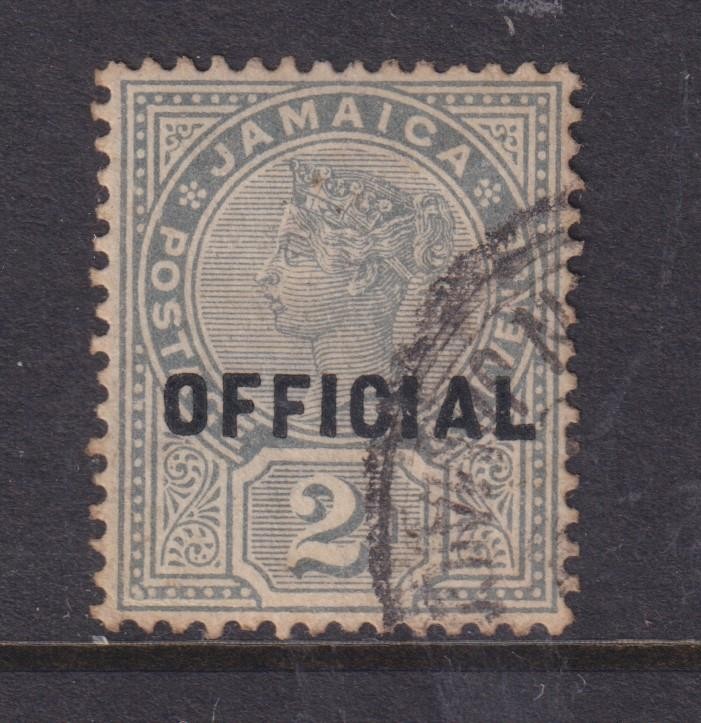 JAMAICA, OFFICIAL overprint, 1890 2d. Grey, used.