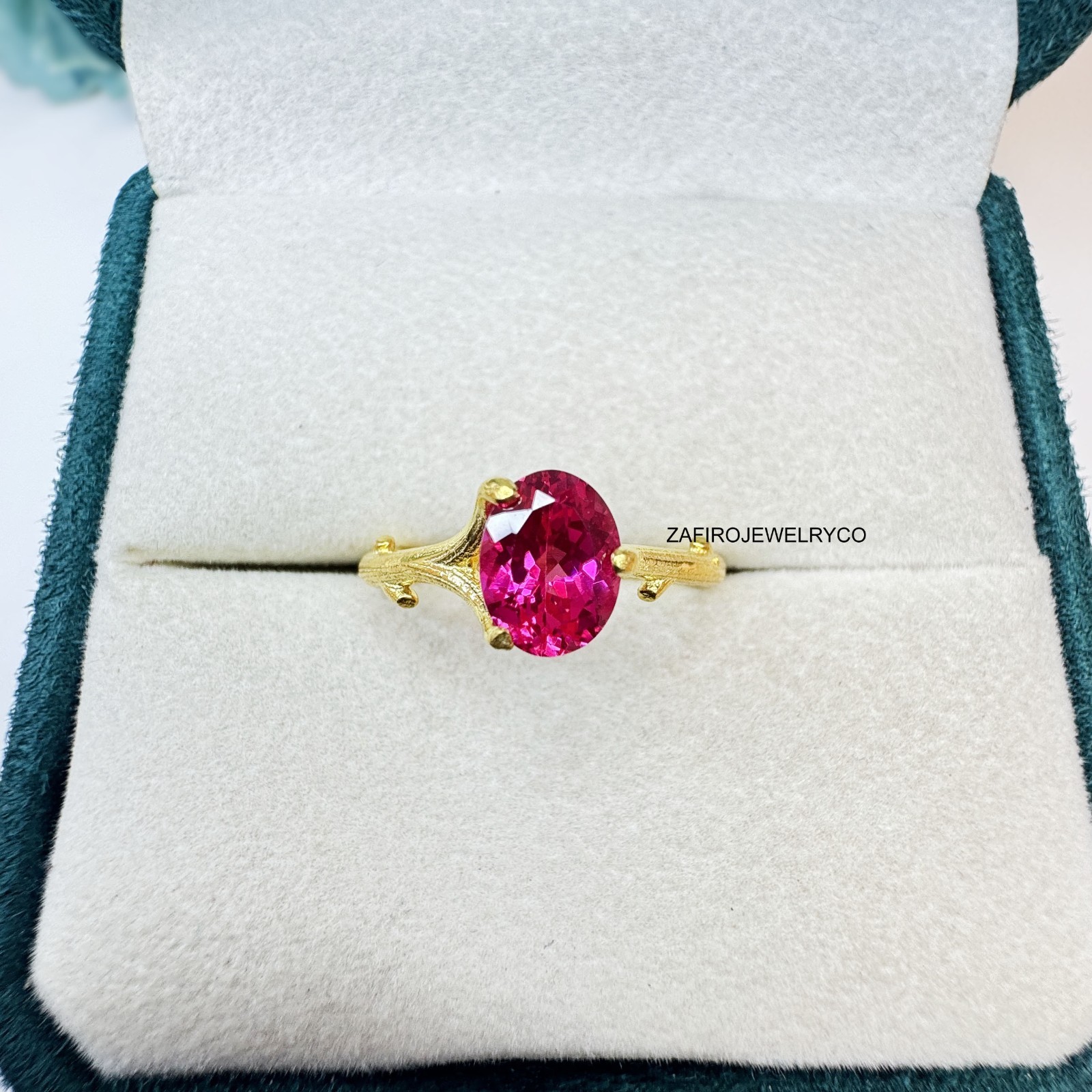 Pink Sapphire Ring, 925 Sterling Silver, Engagement Ring, Lab Created Sapphire