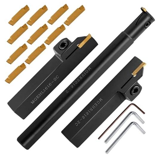 Lathe Grooving Tool Set - 3PCS 5/8" Grooving Holder Turning Holder with 10pcs 