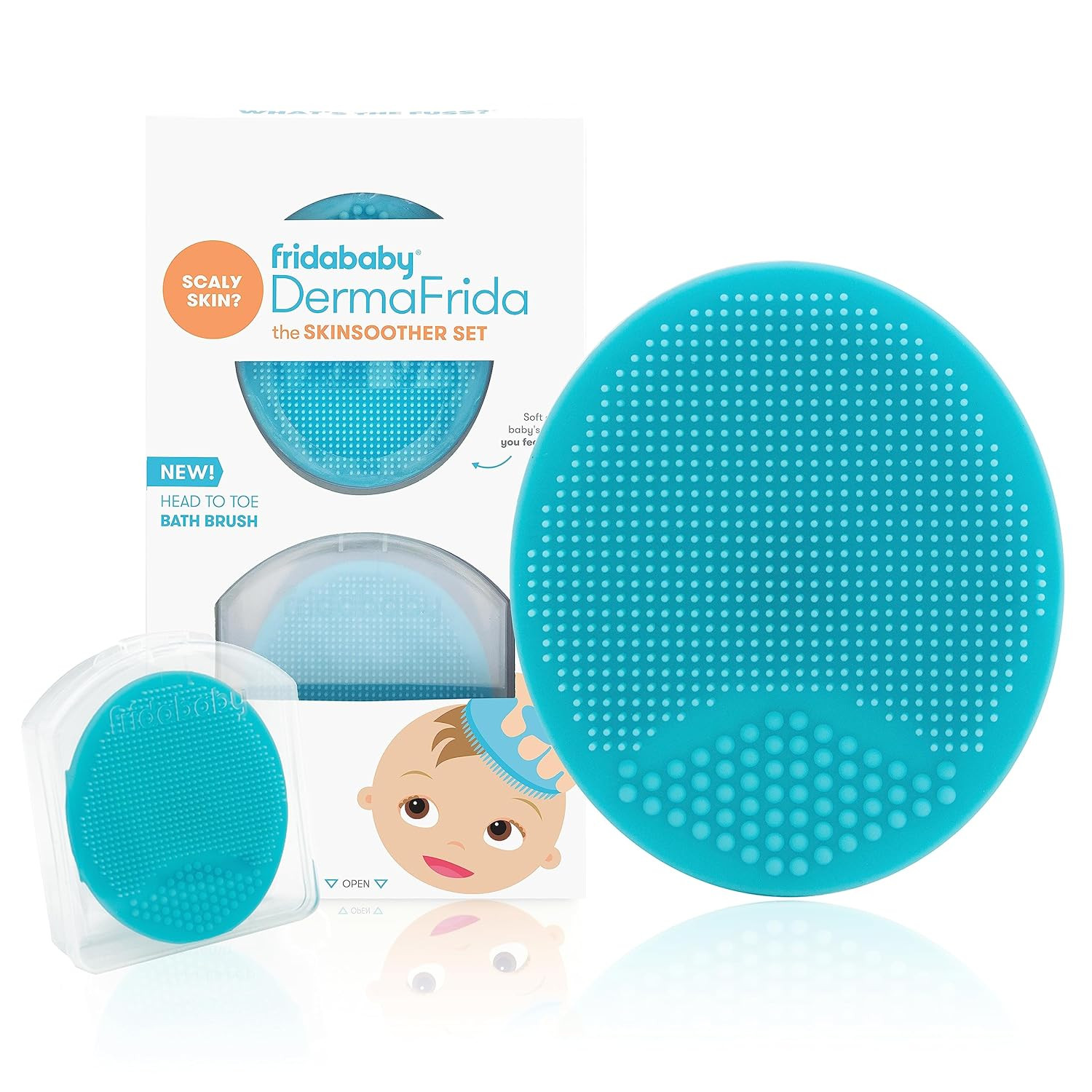 Dermafrida the Skinsoother Baby Bath Brush, Cradle Cap Brush for Babies, Baby Es