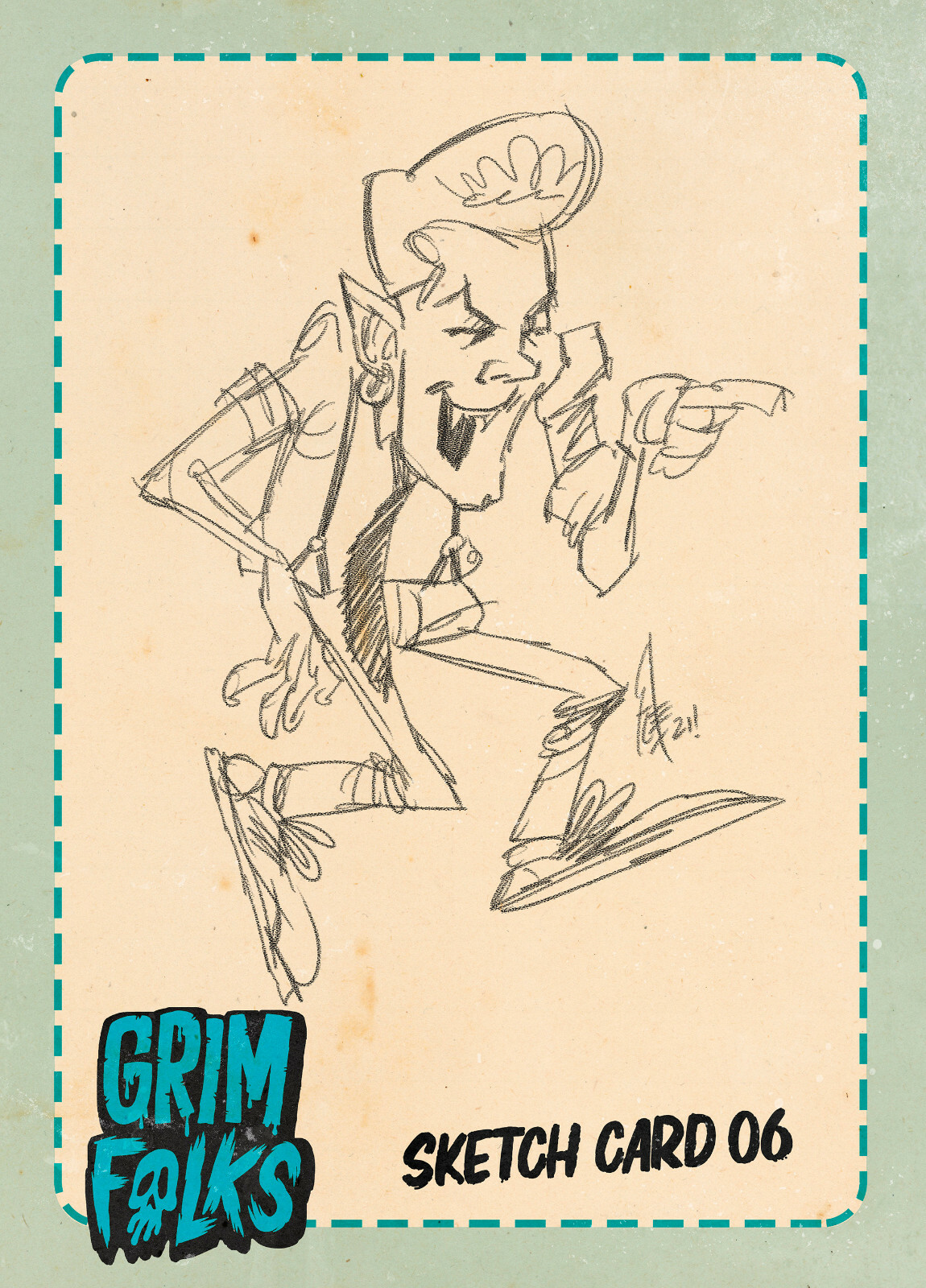 NFT - Lord Mockula Vampire - Grim Folks Sketch Card - Affordable - Good Fun Art