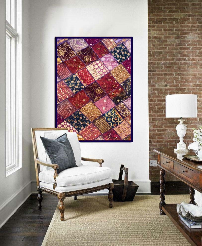 Living Room/Bedroom Cotton Handmade Throw Tapestry Patchwork Decor Wall Hanging