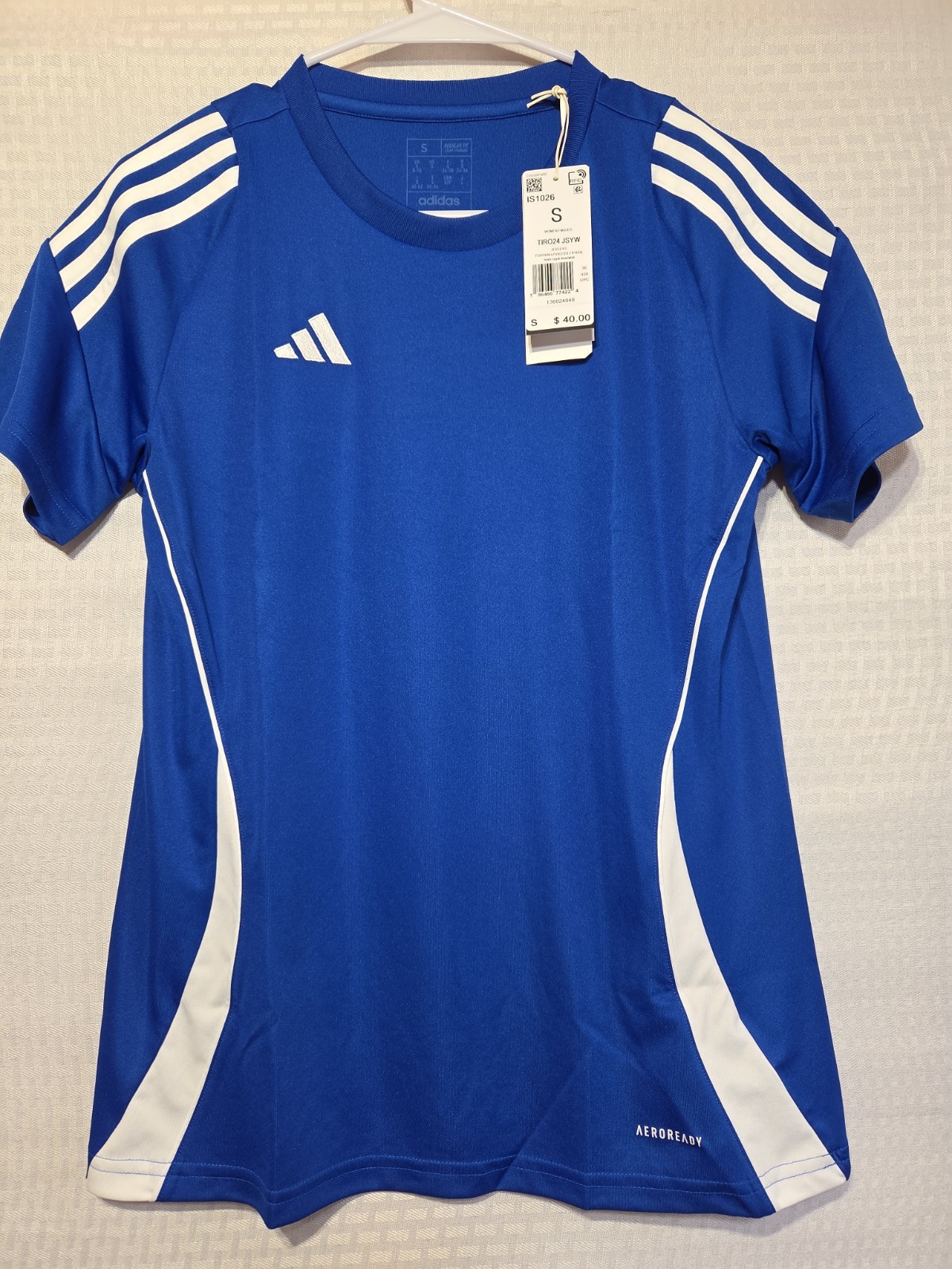 Adidas Women’s Tiro 24 AEROREADY Soccer Jersey Small Team Royal Blue White NWT