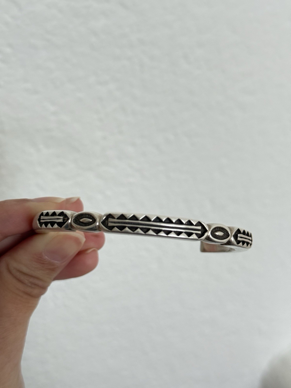 Navajo Thomas Curtis Heavy Silver Cuff Bracelet