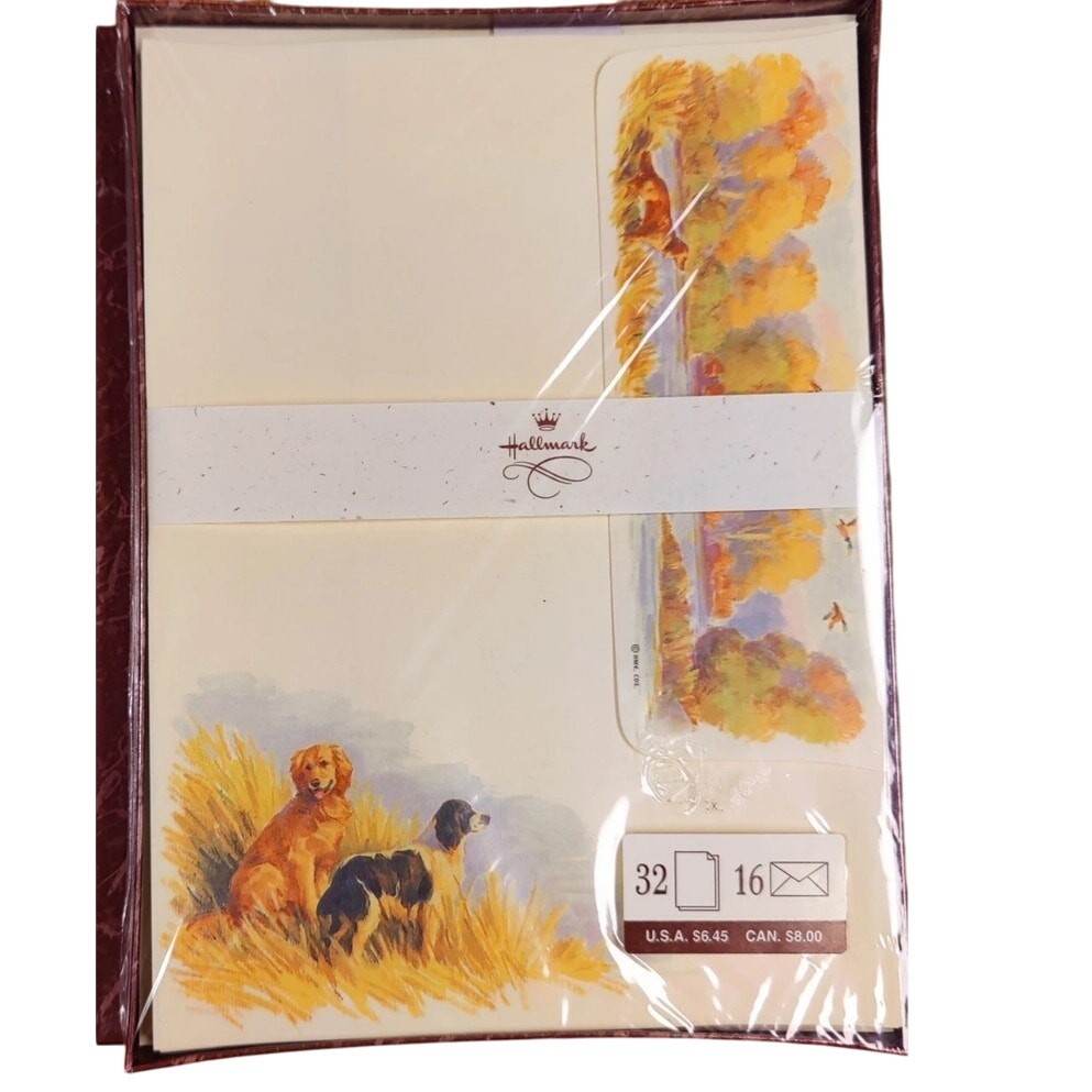 Hallmark Vintage Fall Theme Bird Dog Stationary 32 Sheets/16 Envelopes. NEW