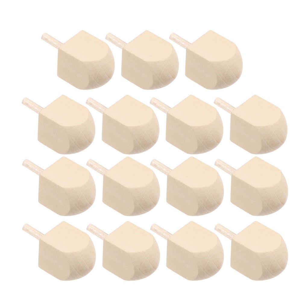 15 Pcs Decorative Dreidel Wood Handmade Dreidels Craft Wooden Tops