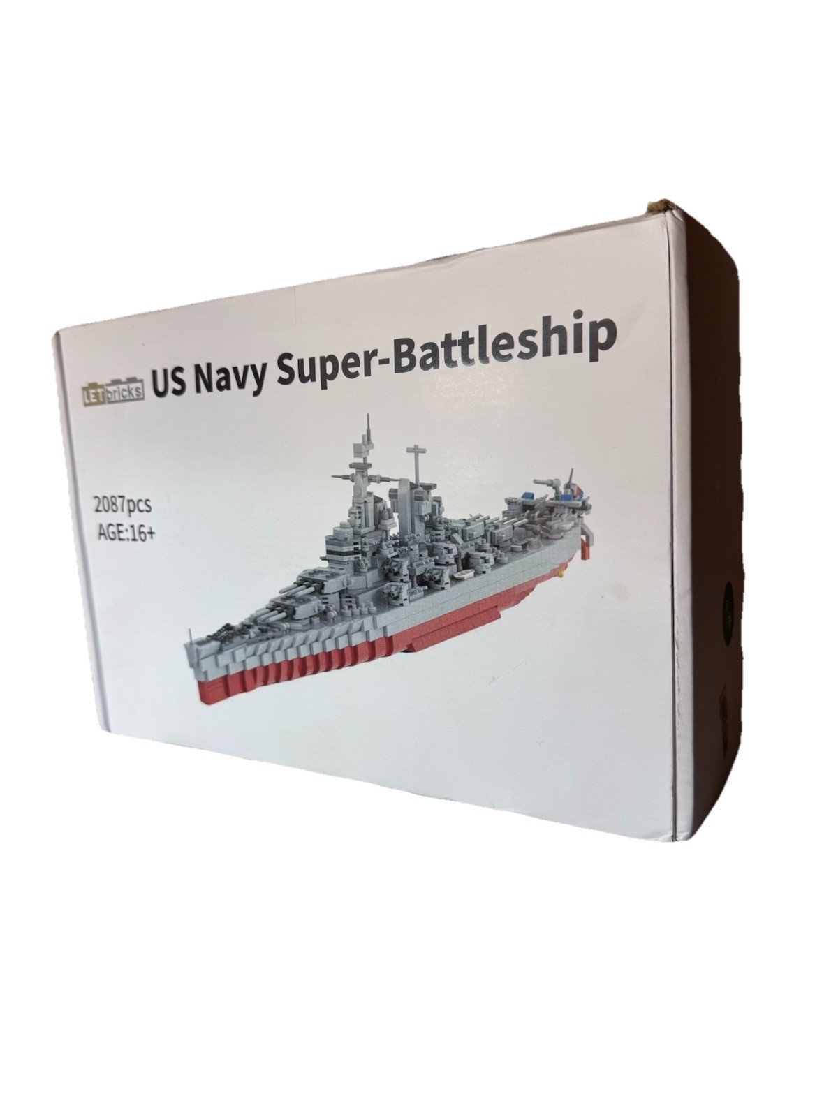 Let Bricks 2087pc US Navy Super Battleship Building Block Set – New Unopened