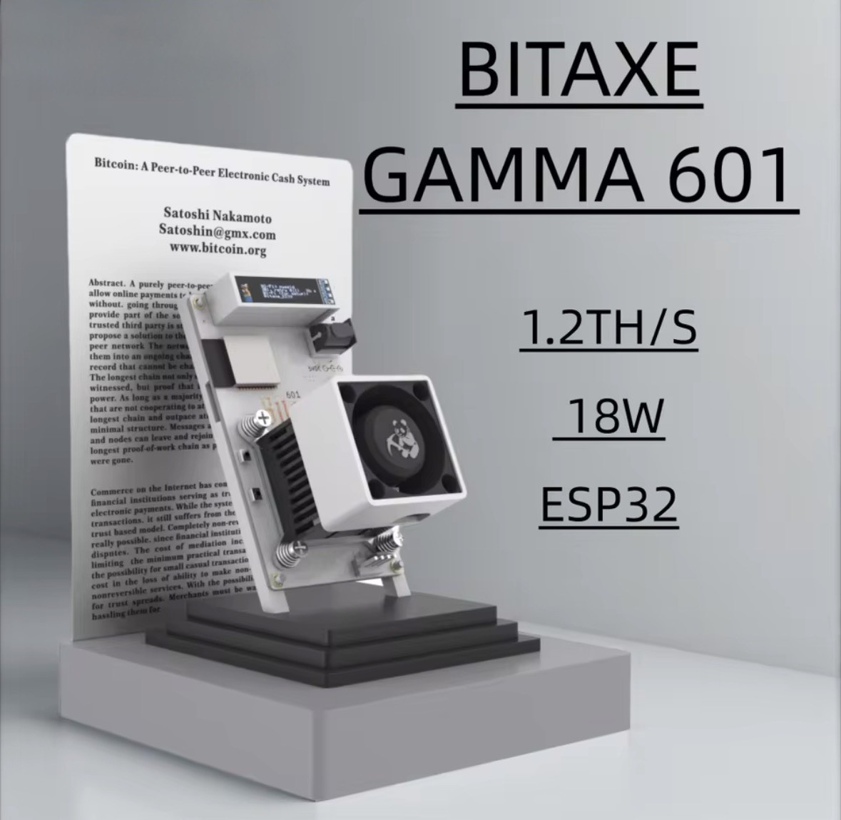 Bitaxe Gamma 601 1th/s-1.4th/s 18W Open Source Bitcoin Miner With Power Supply