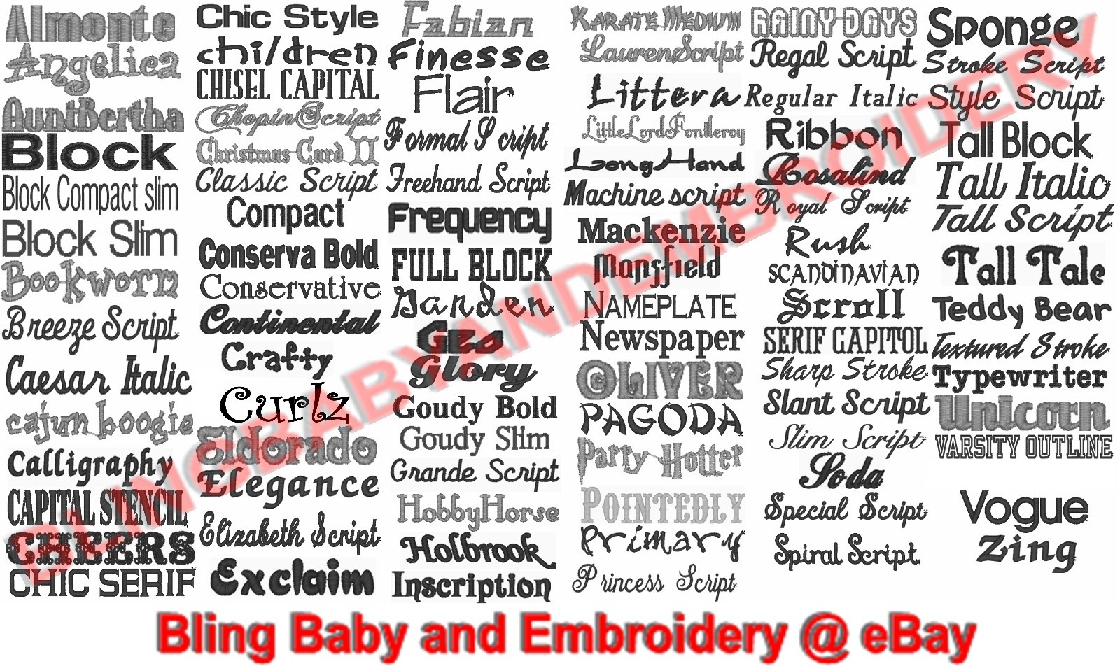 Custom Embroidery Monogram 1.6" tall & 2.4" wide - 97 Fonts - 1 day turnaround