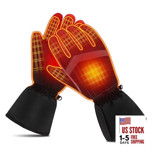 Heated Gloves for Men Women Winter Electric Touch Screen Waterproof Windproof 