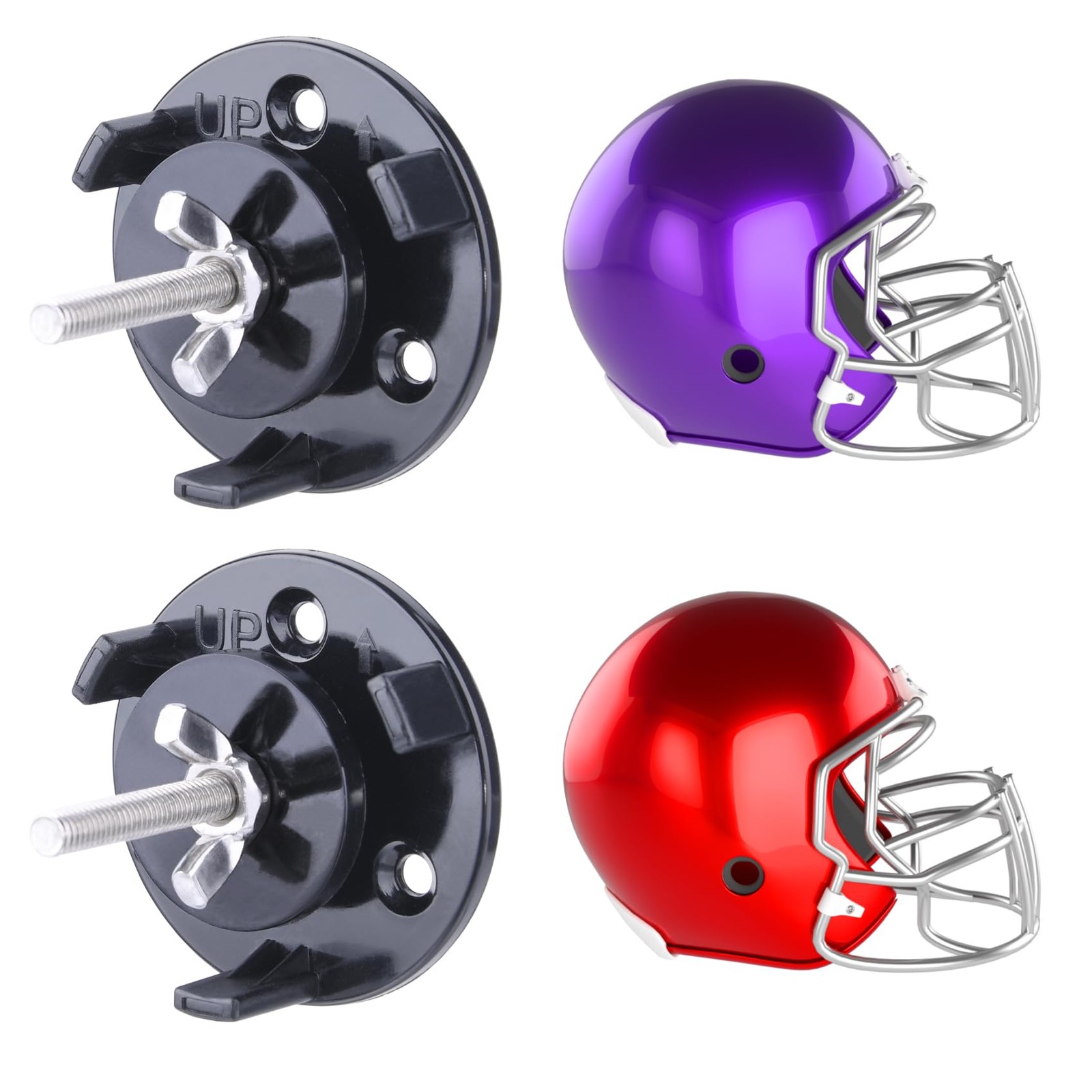 2 Pack Football Helmet Wall Mount Display Holder Hanger for Full or Black 
