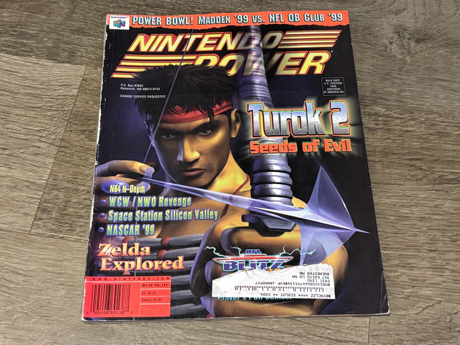 Nintendo Power Volume 113 Guide Book Magazine Turok 2 w/Poster