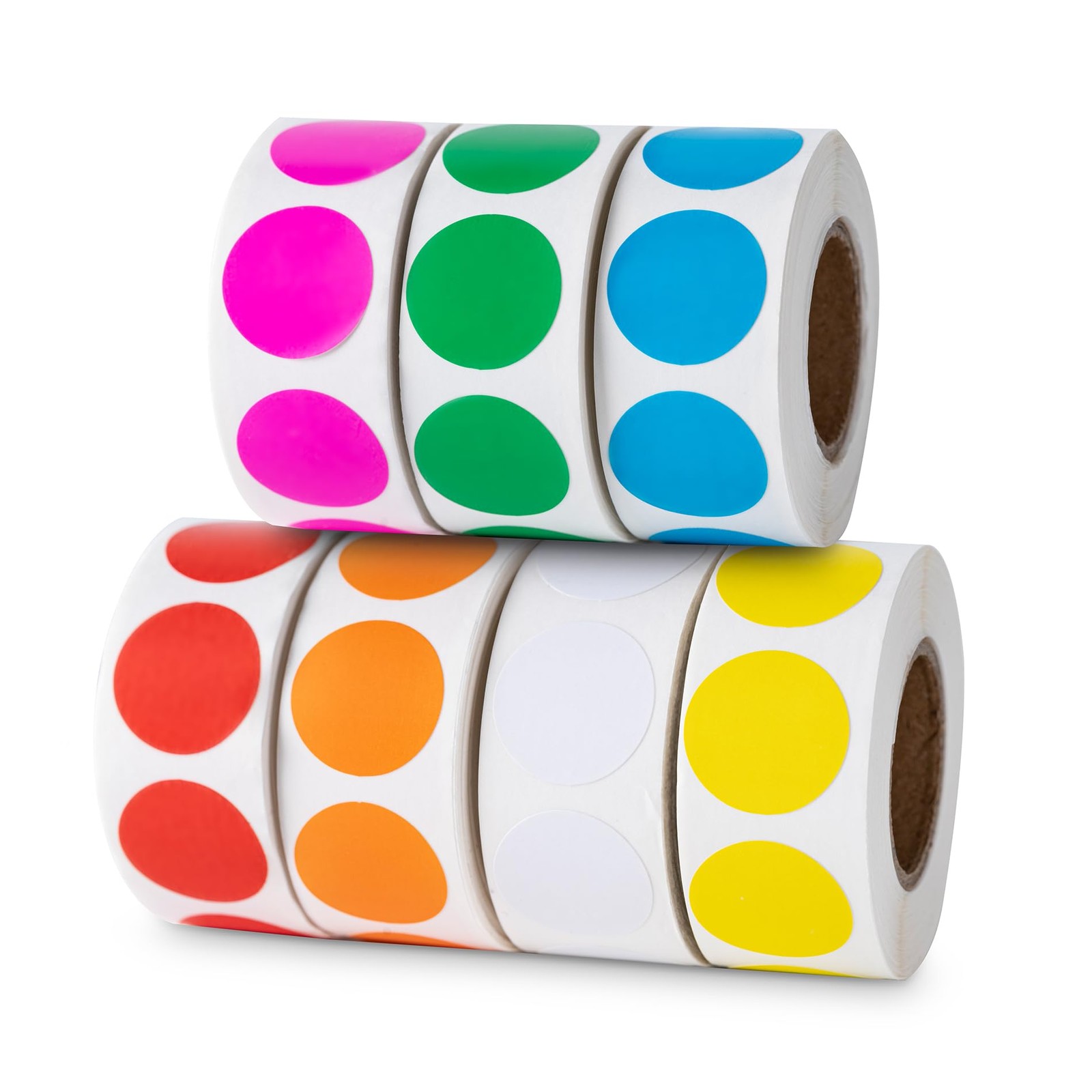3500 Colored Dot Stickers, 3/4" Round Labels for Color Coding  7 Colors
