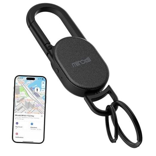 Keychain Tracker, Keys Finder Works Compatible with Find My App (iOS Black-1