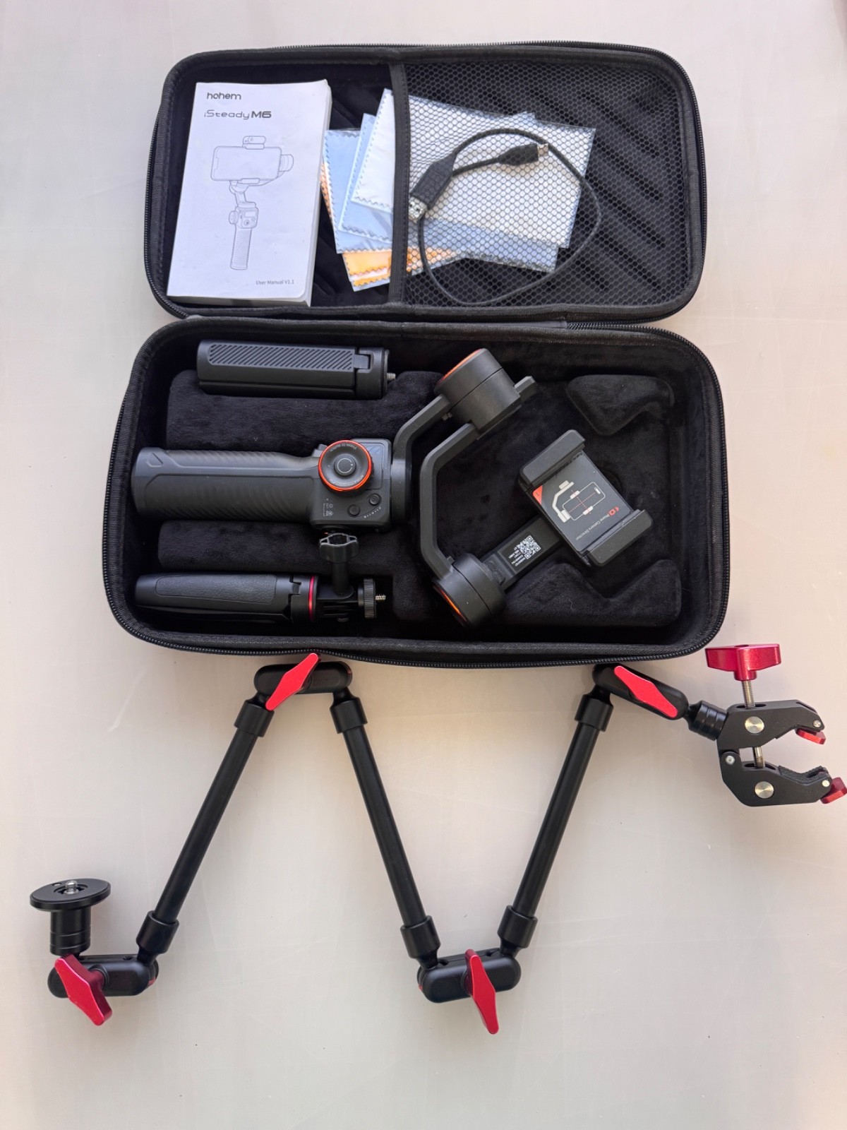 Hohem iSteady M6 Gimbal Stabilizer including extras and upgraded tripod!