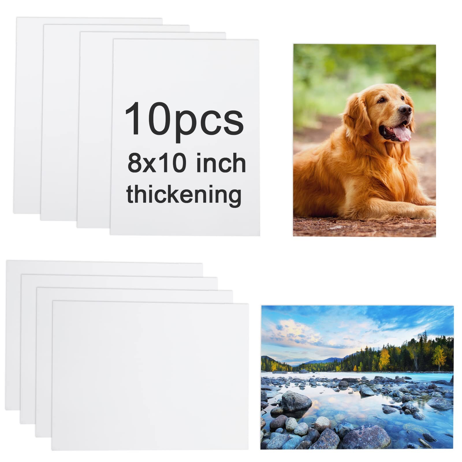 GEKIXUTP 10 Pcs Sublimation Metal Photo Blanks 8"X10" X0.45mm Aluminum White 