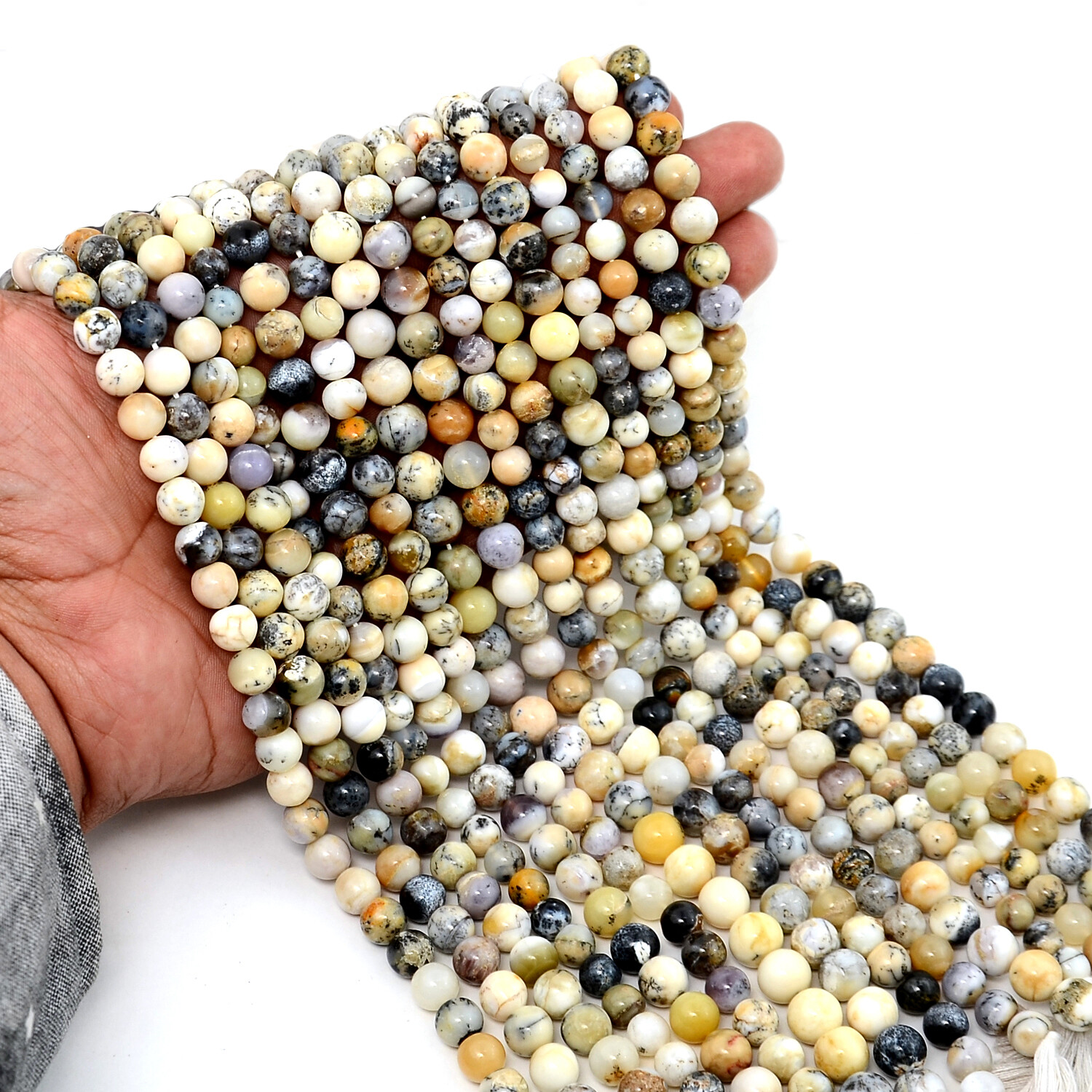 Dendrite Opal Beads 15 Inch Strand 8mm Round Natural Gemstone Jewelry Wholesale