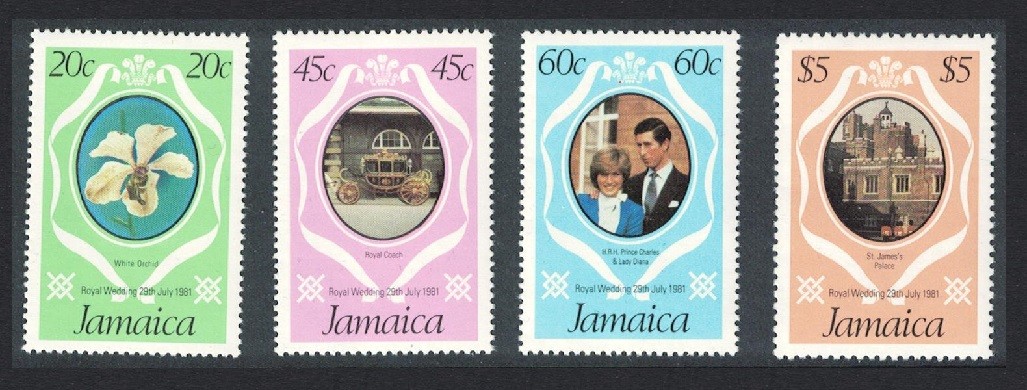 Jamaica Orchids Charles and Diana Royal Wedding 4v 1981 MNH SG#516-519