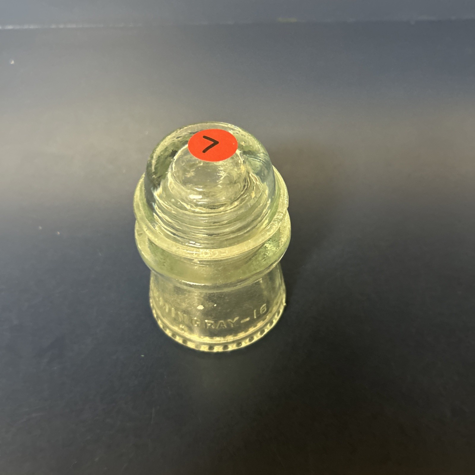 HEMINGRAY-16 Antique Glass Insulator with Slight Blue Tint Made In USA