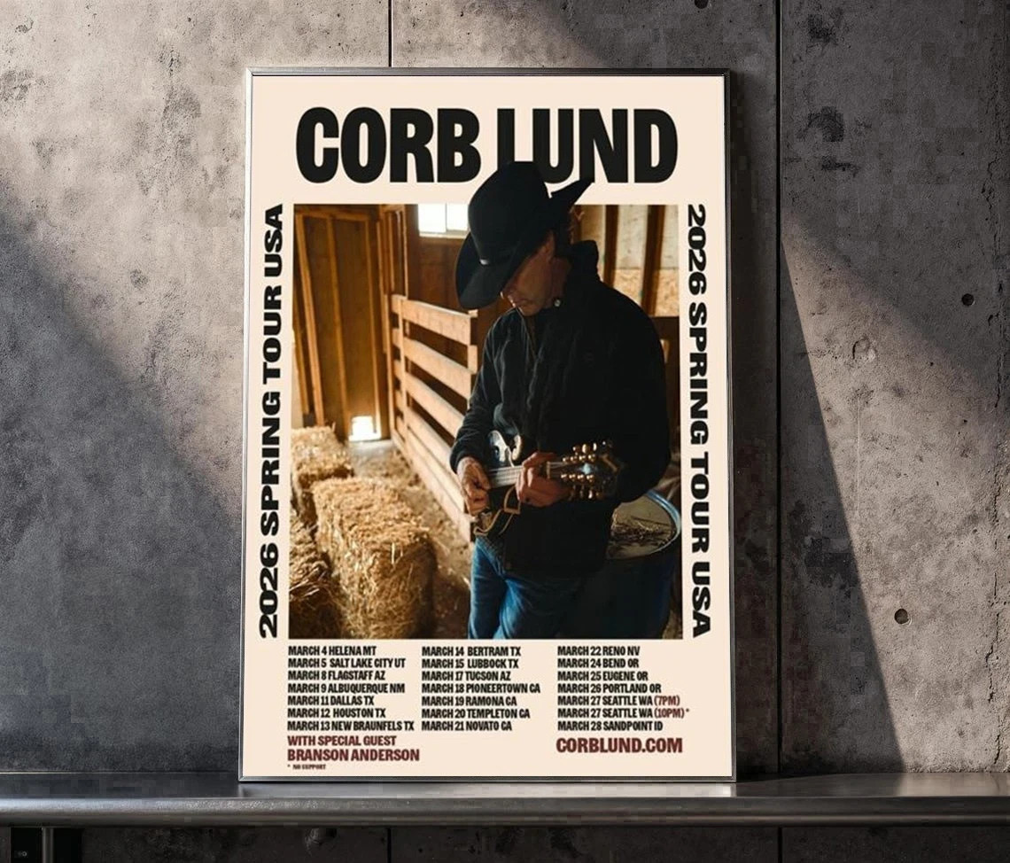Corb Lund Spring Tour 2026 Limited Poster Unframed