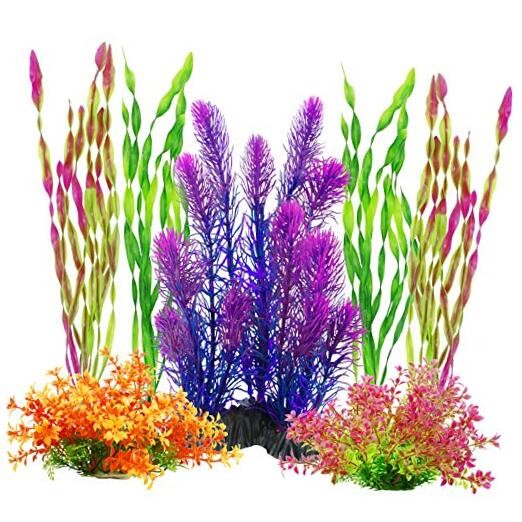  Artificial Aquariums Plants Plastic Fish Tank Plants for Aquarium Purple