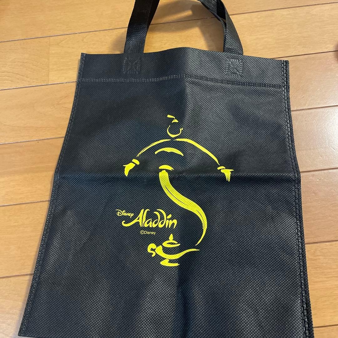 Disney Aladdin Tote Bag Black Non-Woven Fabric Collectible Gift