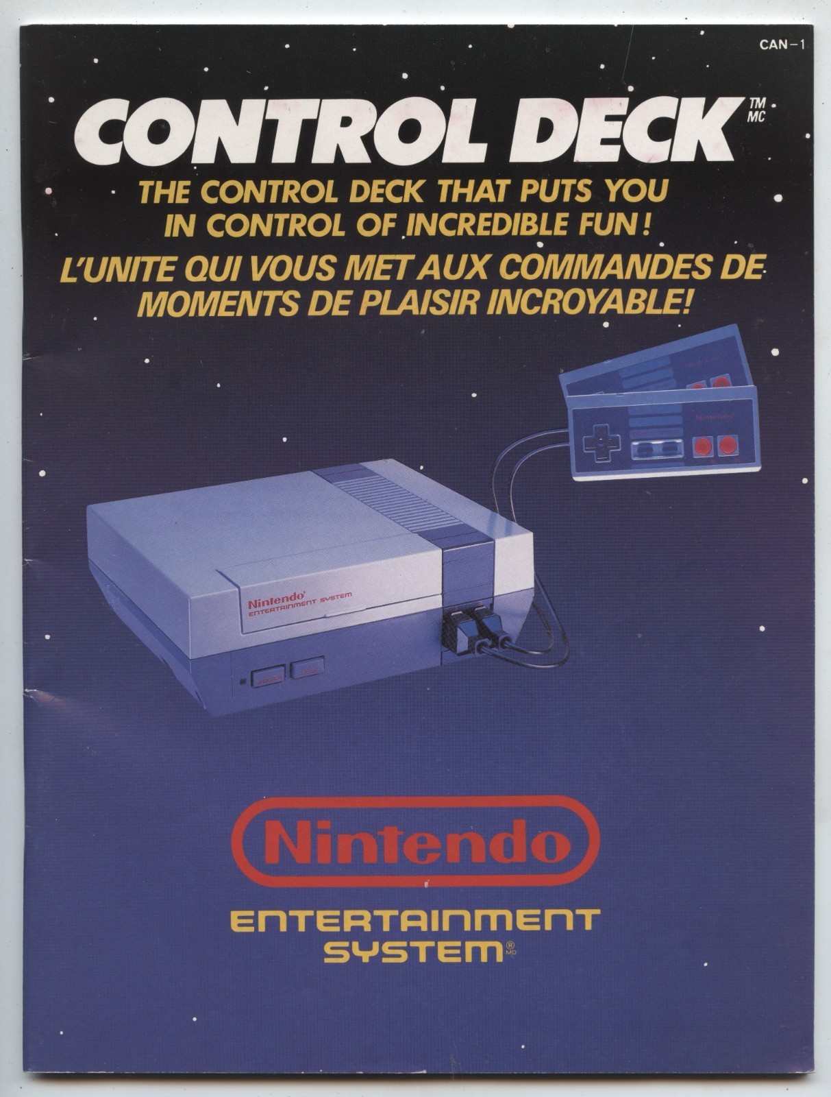 Original 1986 Nintendo Control Deck Console Manual