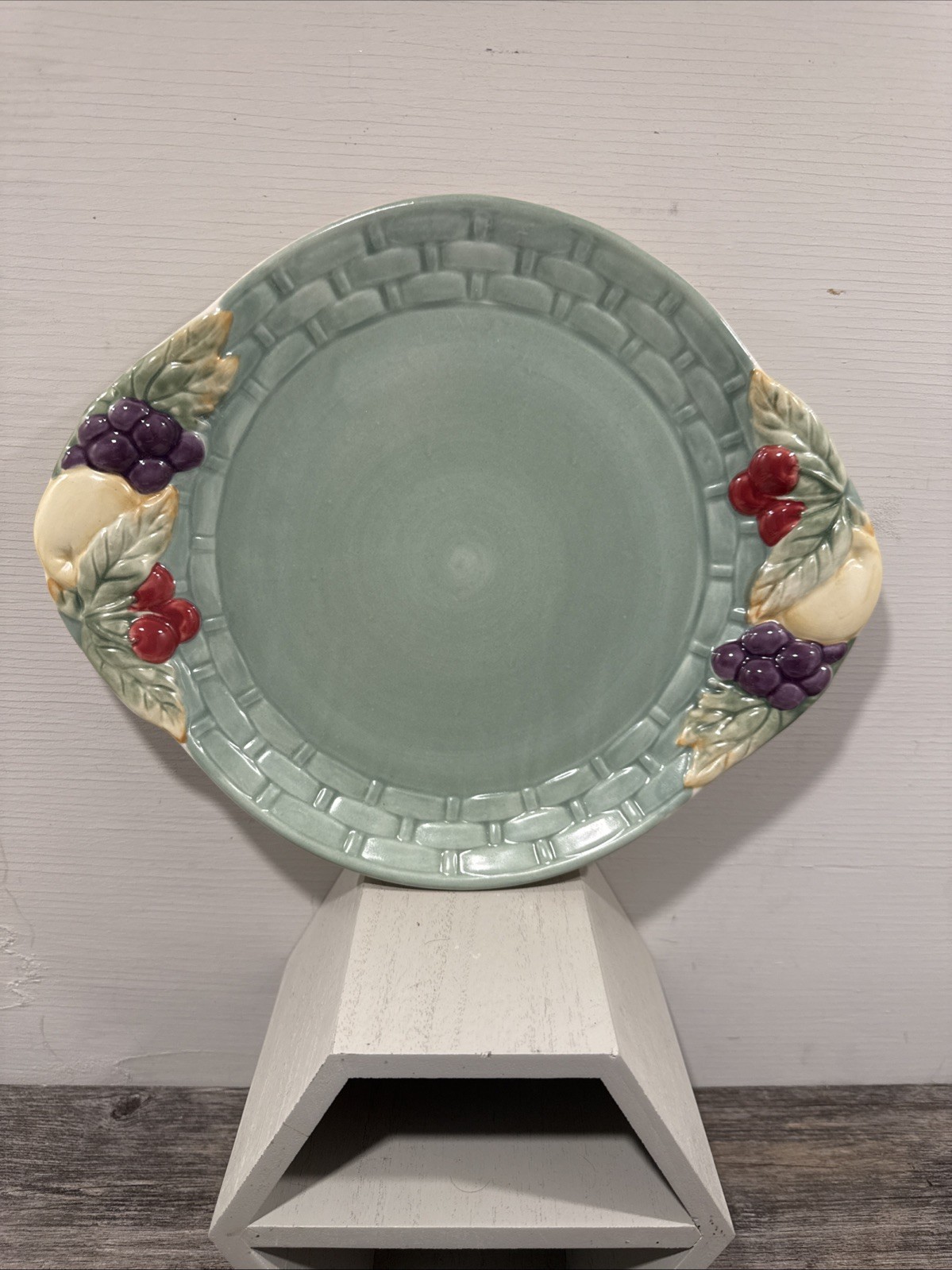 PFALTZGRAFF JAMBERRY SCULPTED Serving PLATE TRAY Country Basket/Fruit Decor