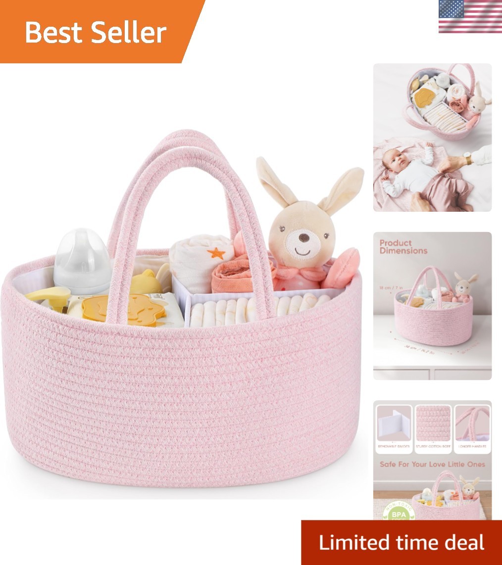 Large Light Pink Baby Storage Basket - Perfect for Newborn Essentials & Gifts