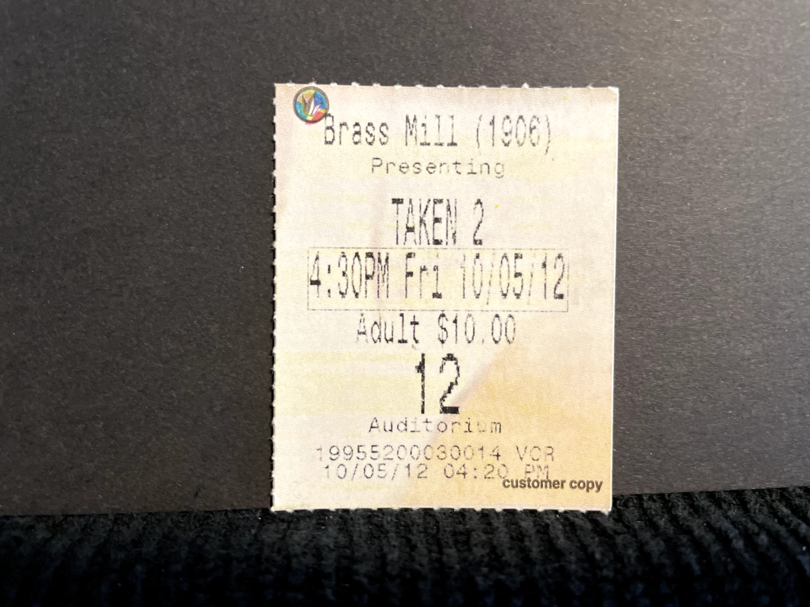 Vintage Movie Ticket Stub Taken 2