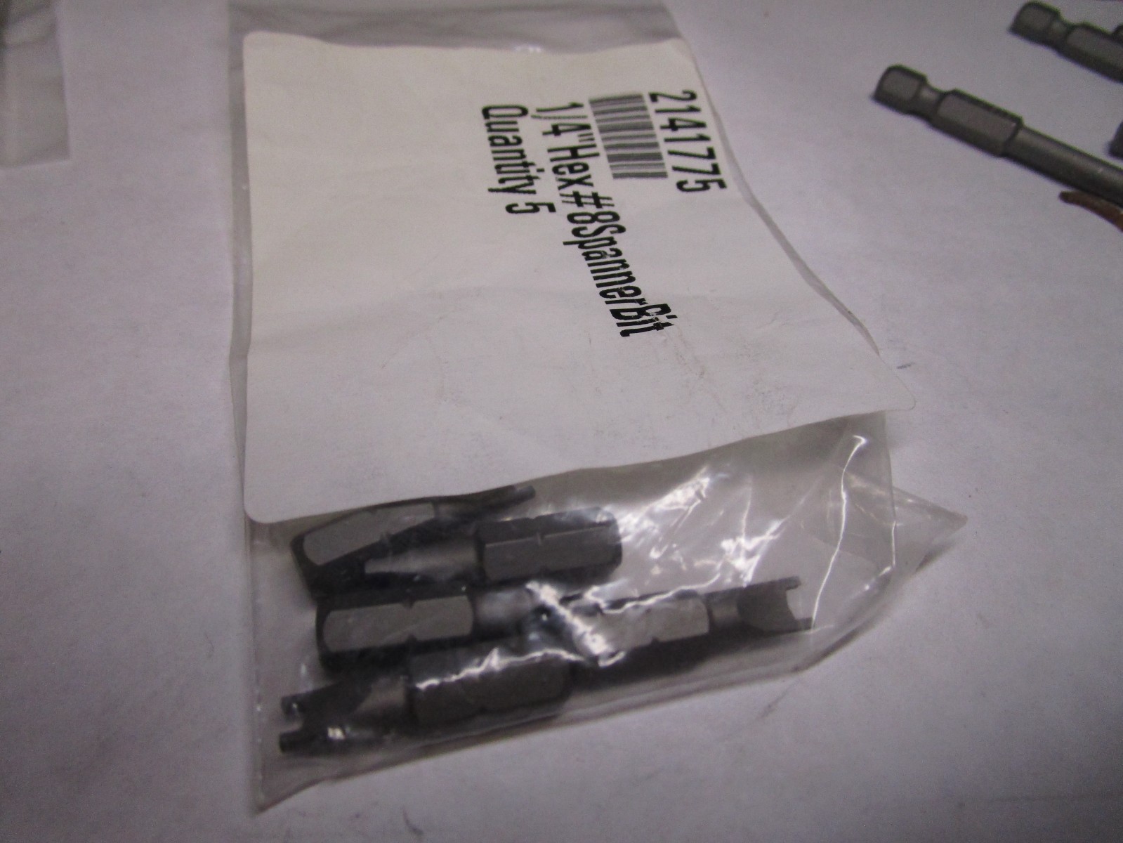 #8 1/4" x 1" Steel ORMADUS® Hex Spanner Insert Bit QTY 5