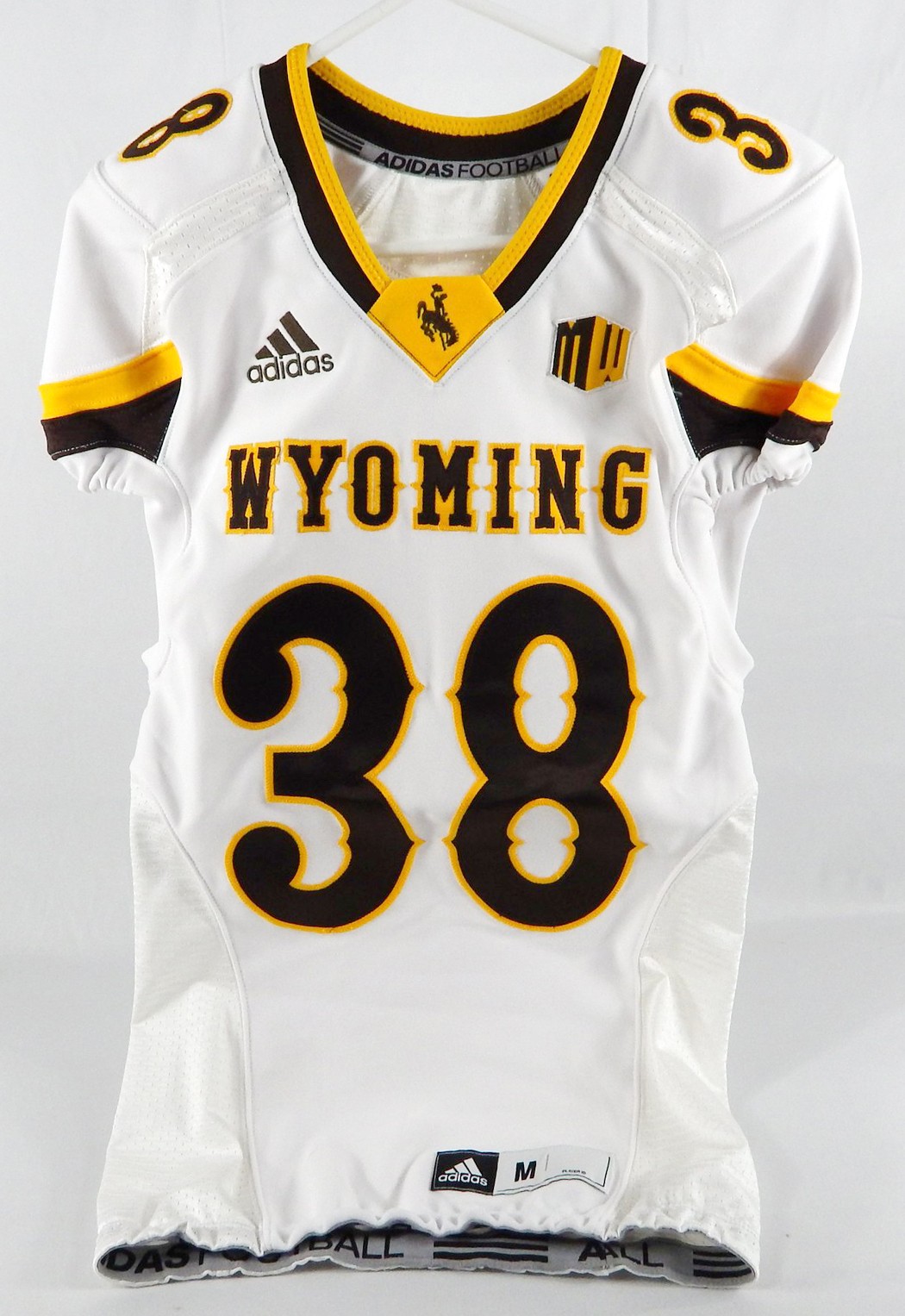 2018 Wyoming Cowboys #38 Game Issued Pos Used White Jersey Football M 381
