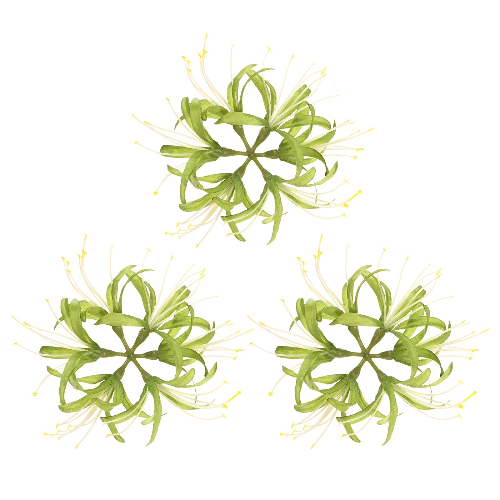 Artificial Flower Heads (7 Inch, Green) 3 PCS - Spider Lily Silk Flowers