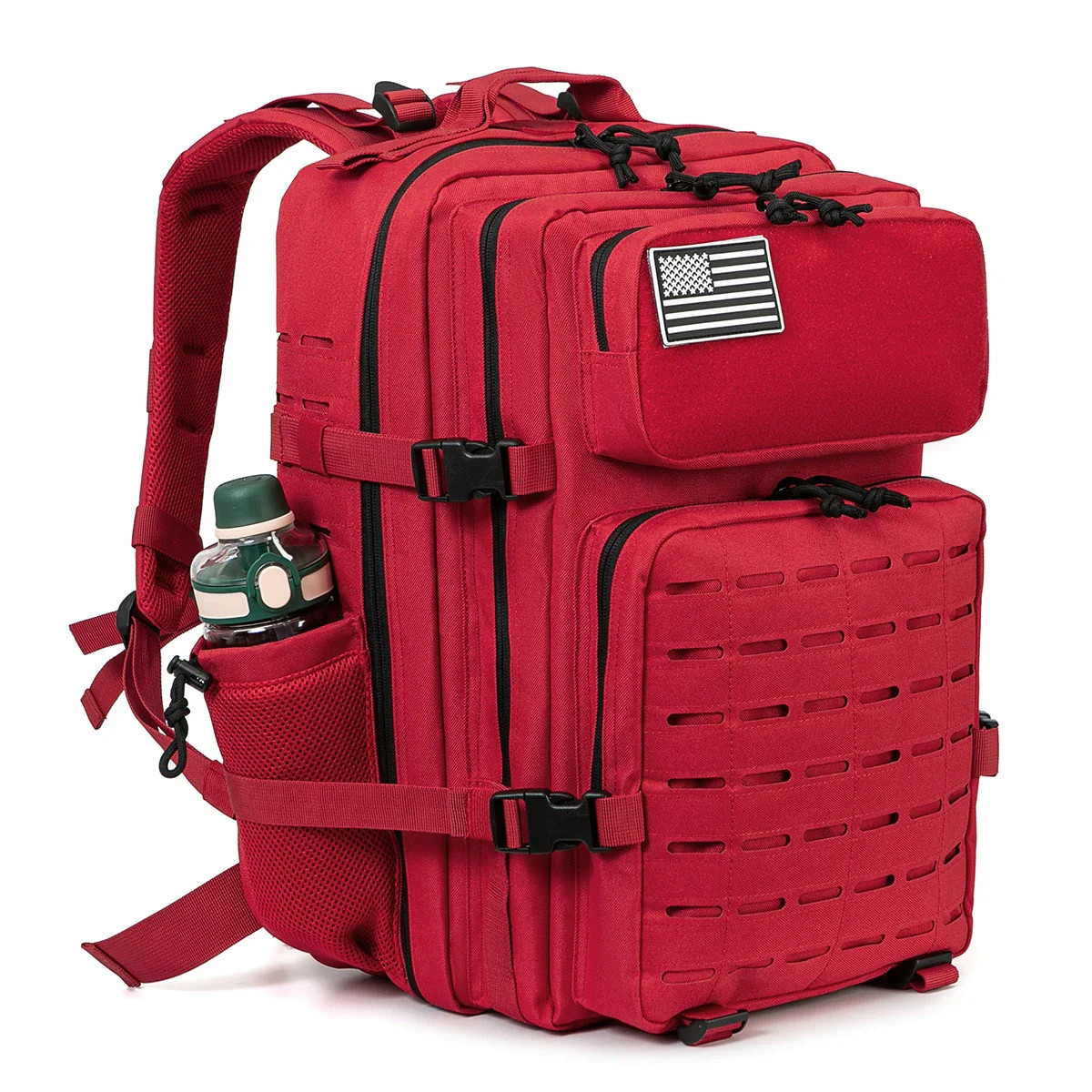 45L Men's Tactical Backpack with Double Cup Holder Hunting Backpack Outdoor Camp