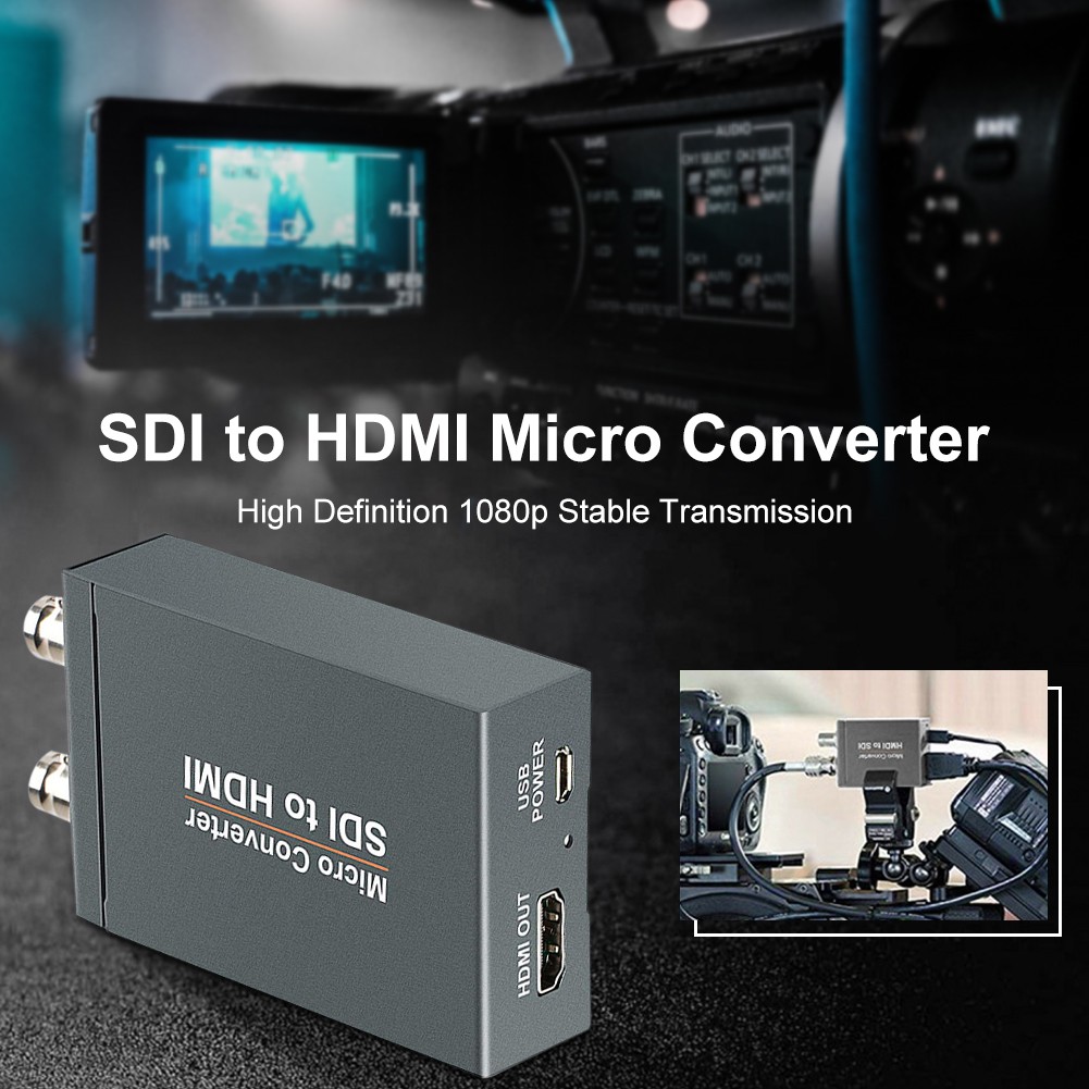 1 SDI In to 2 HDMI + SDI Out Mini HD Video Micro Converter Audio Switcher👌