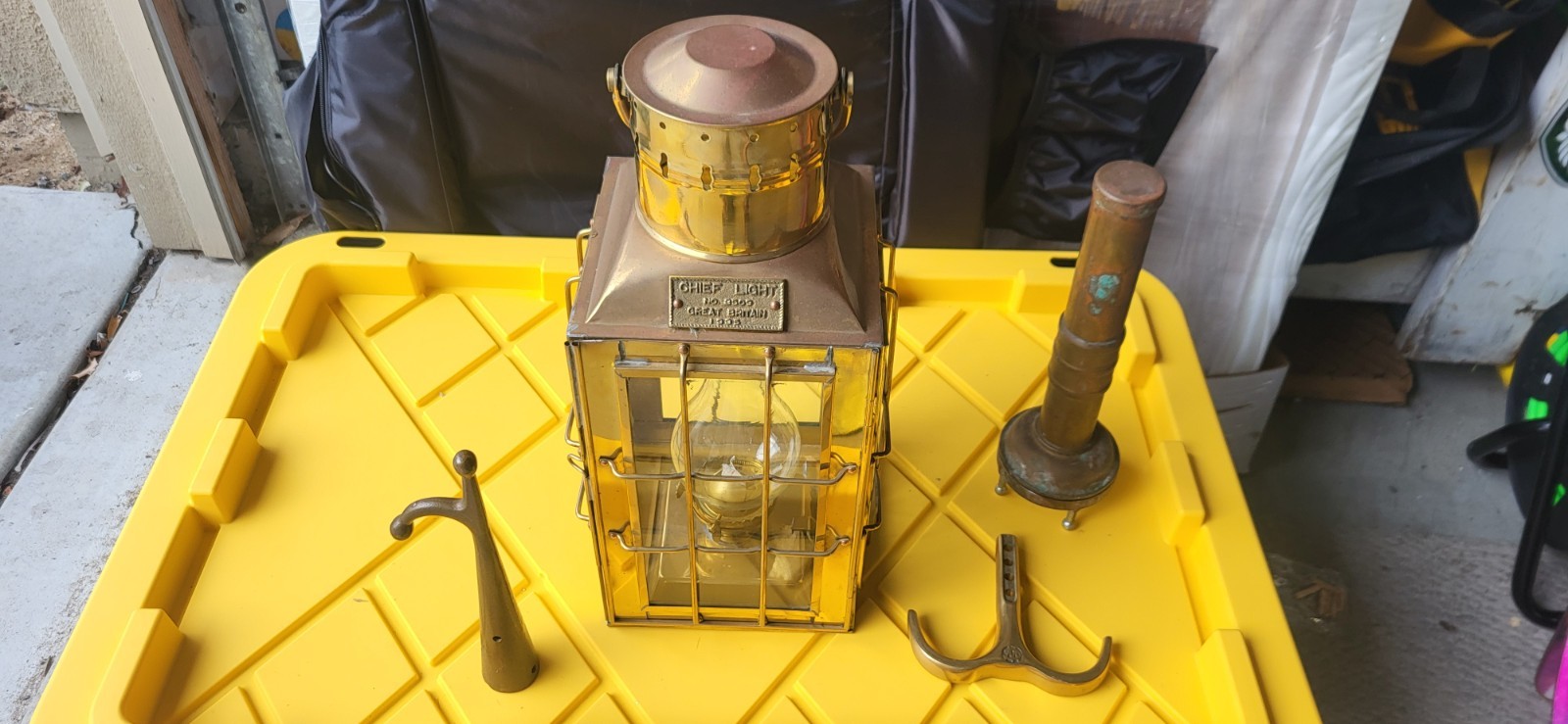 VINTAGE NAUTICAL MARINE BRASS SHIP OIL LANTERN HANGING MARITIME SHIP LIGHT L@@K!