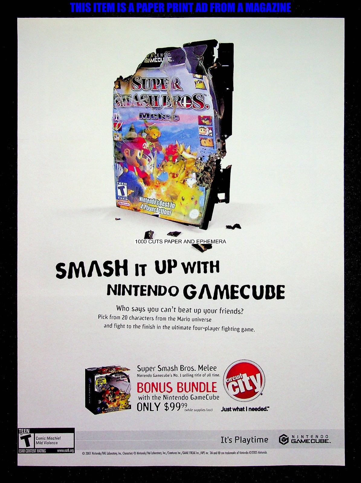 Super Smash Bros. Melee Nintendo GameCube 2005 Print Magazine Ad Poster ADVERT