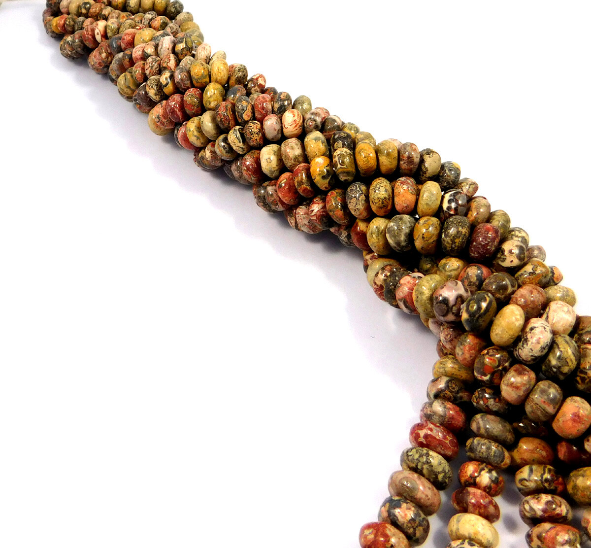Unakite Jasper Rondelle Beads 15 Inch Strand Natural Gemstone Jewelry Wholesale