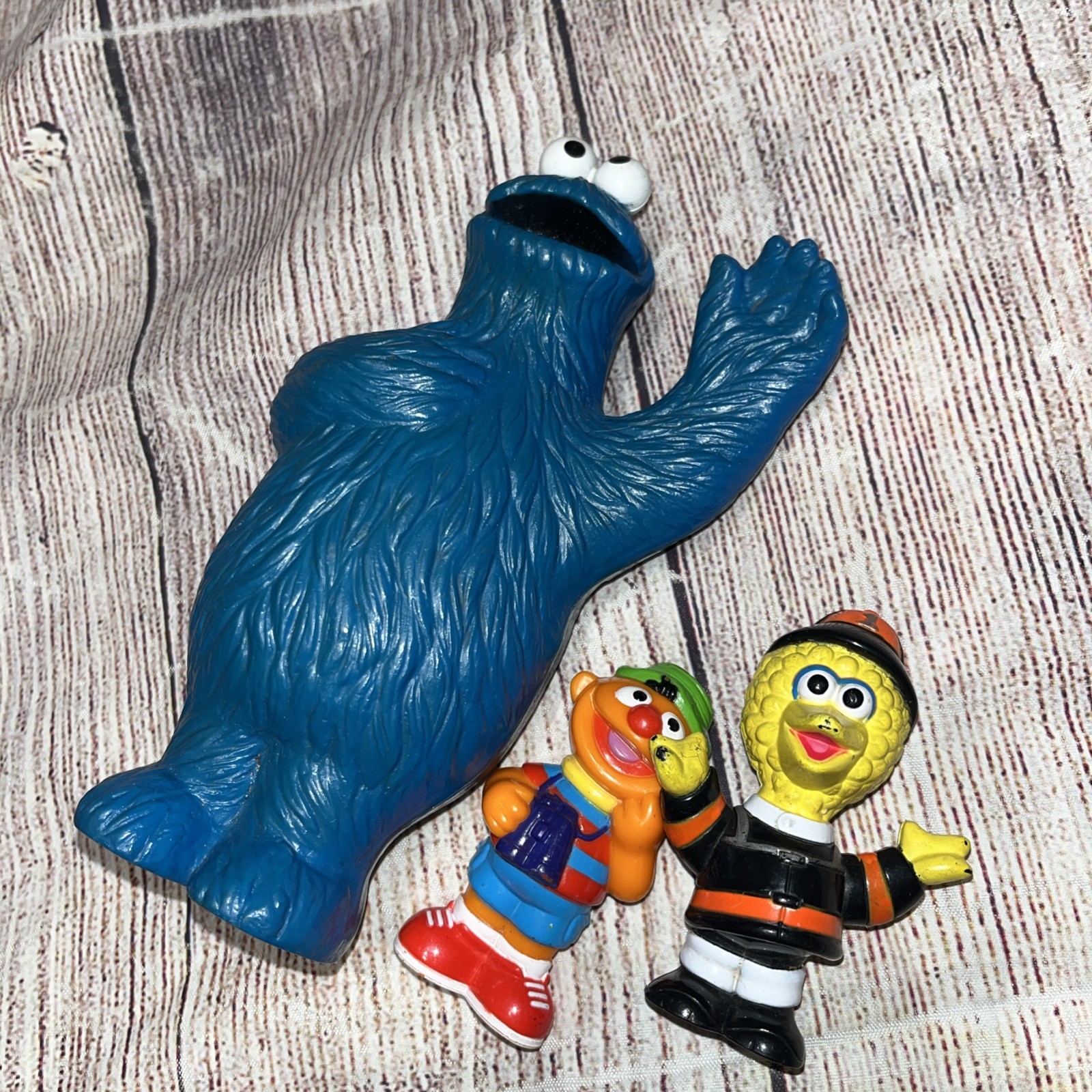 Jim Henson Sesame Street Cookie Monster Ernie Bird Bird 6” 3” Tall 3 PCs