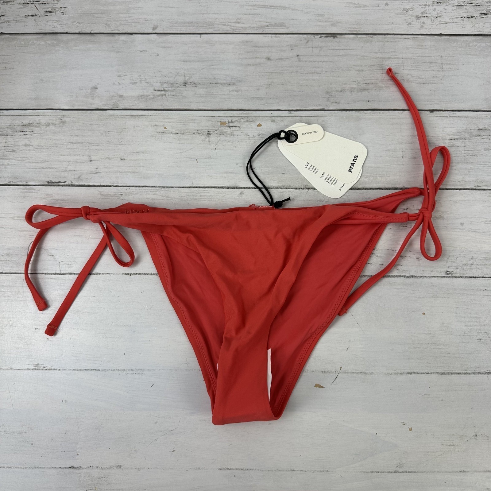 prAna Hana Highway Swim Bottom Rose Fire Indo Disco Side Tie Womens Medium NWT