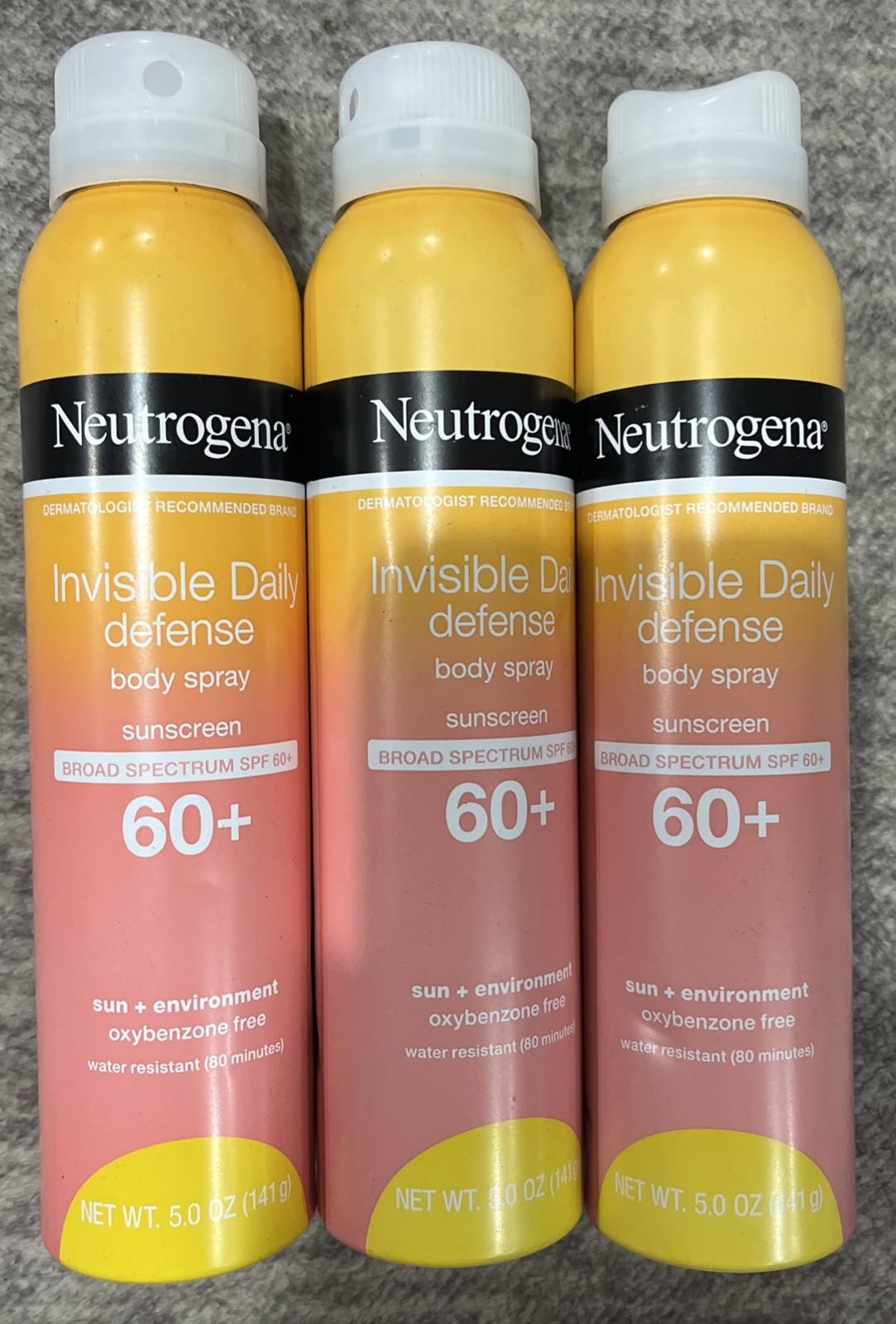 Invisible Daily Defense Sunscreen Spray SPF 60+ 5oz ~ 3 Pack