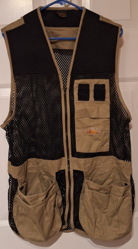 Fieldline Vest Men's M/L Beige Black Mesh Full Zip Padded Shooting Hunting