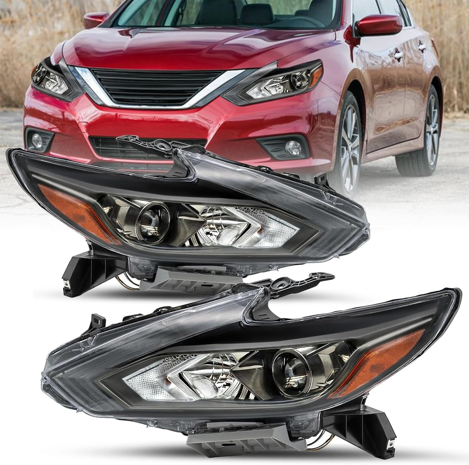 [Halogen Model Headlight Assembly Compatible with 2016-2018 Nissan Altima W/O LE