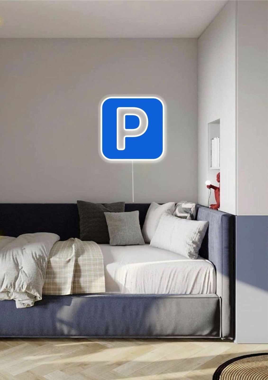 Parking symbol Neon Sign 14"x14" Light Man Cave Car Garage Show room Wall Decor