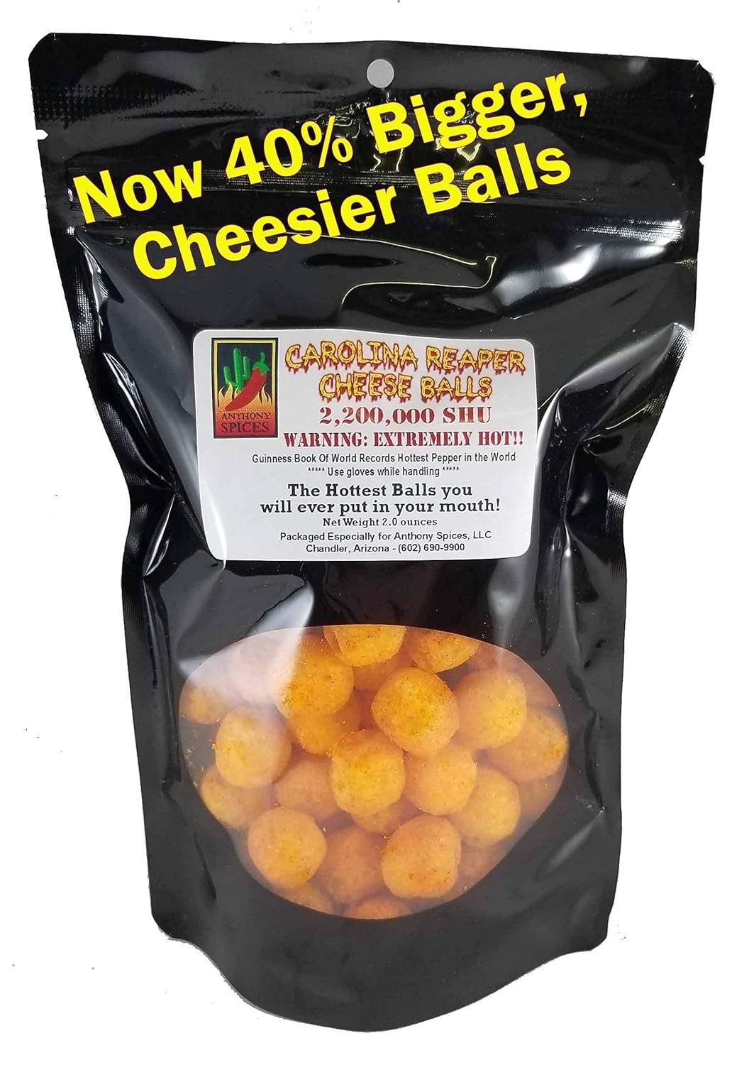 Anthony Spices - Carolina Reaper Cheese Balls (Extremely Hot Cheese Balls)