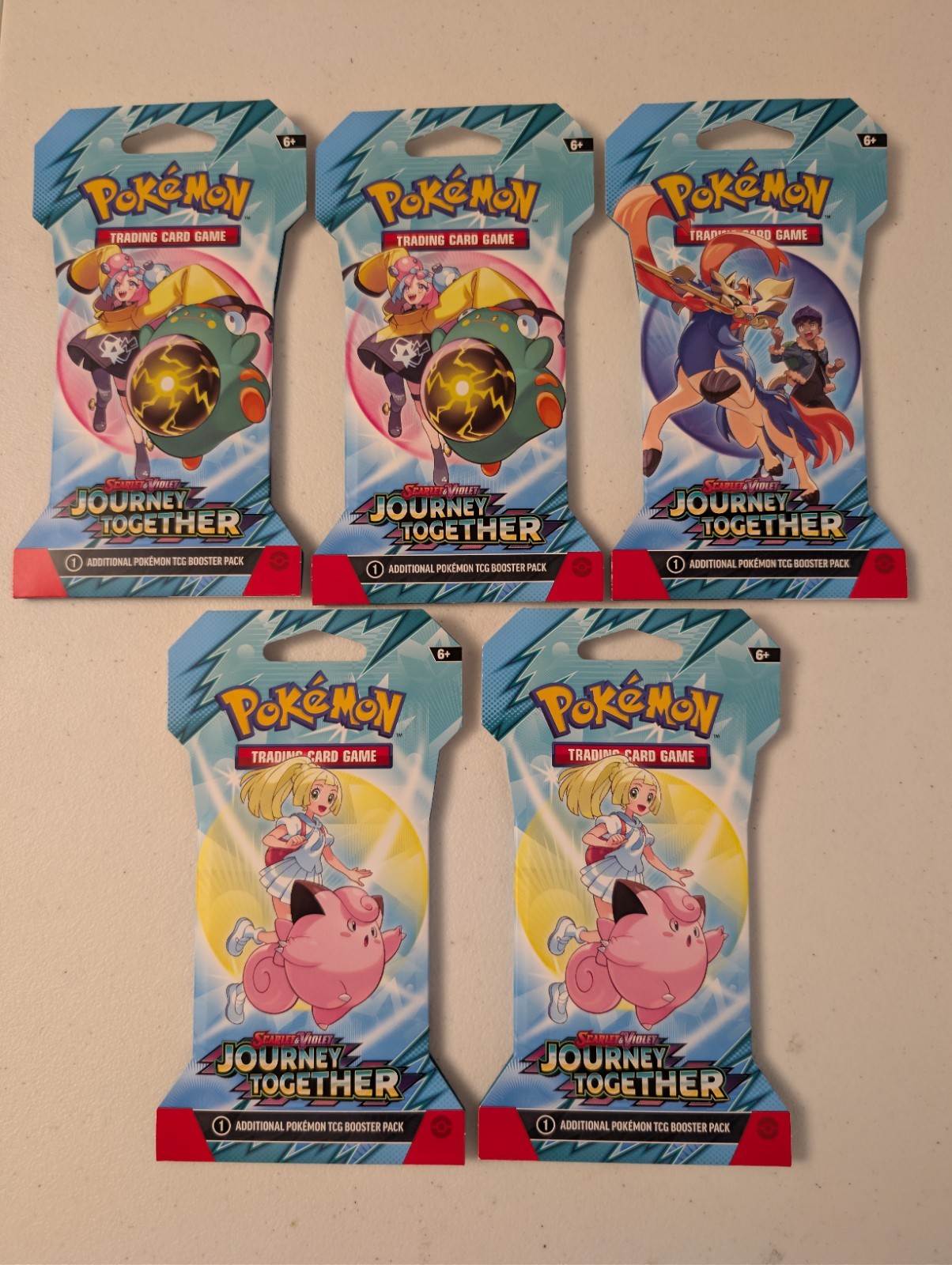 Journey Together 5x Sleeved Booster Blister Pack Art Set - Pokemon - Sealed