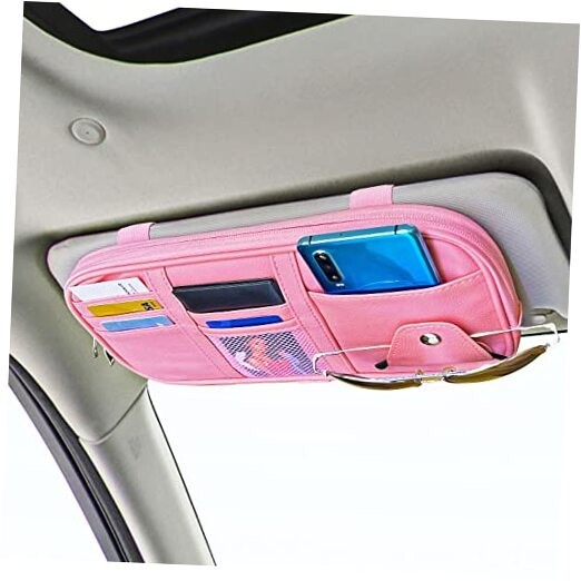 Da by Car Sun Visor Organizer Auto Interior Accessories Visor Pocket Pink