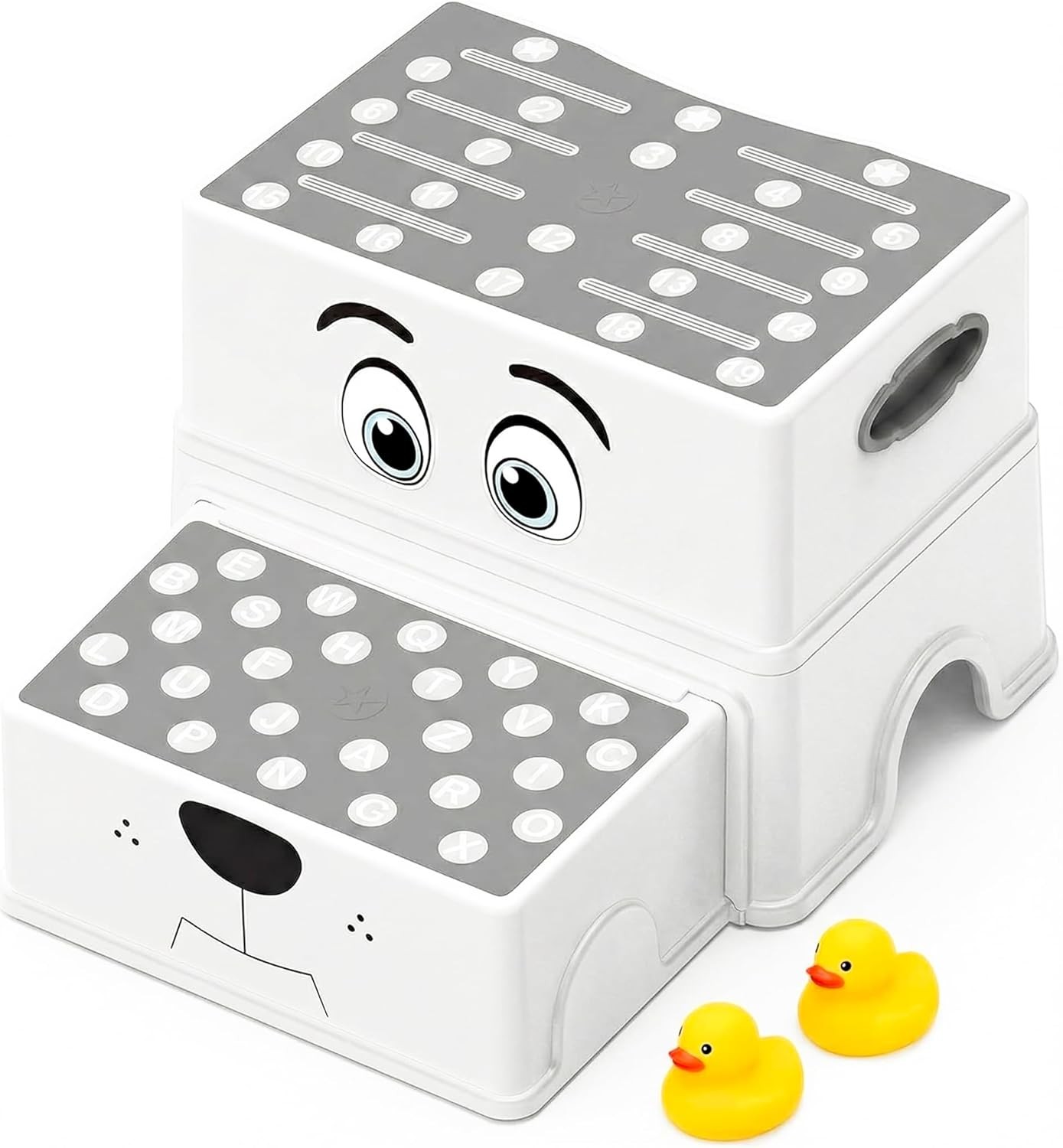 UNCLE WU 2 Step Stool for Kids & Toddlers - Anti-Slip Potty Training Stool for B