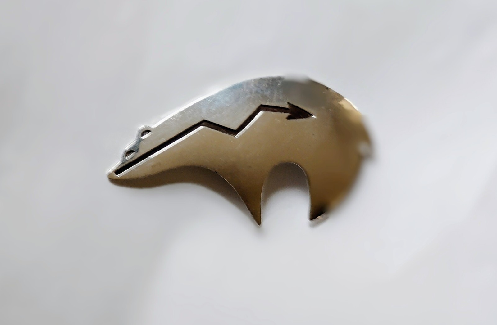 Native American  Sterling Silver Bear Brooch Signed BB Benson Boyd 11.8 Grams