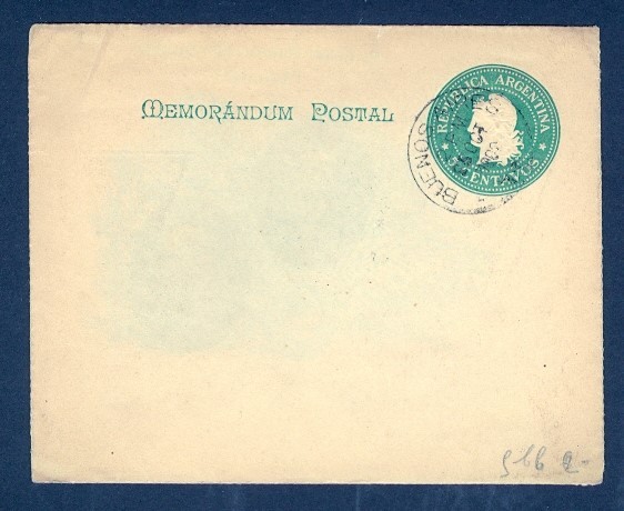 ARGENTINA 1900 5 CENTAVOS POSTAL STNY ENVELOPE CANCELLED